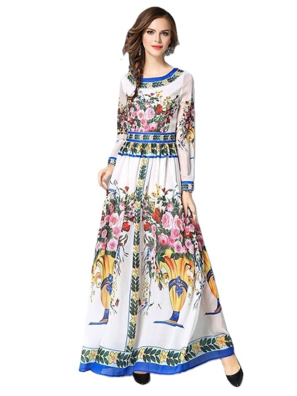 Vicky and Lucas Multicolor Floral Maxi Dress NWT